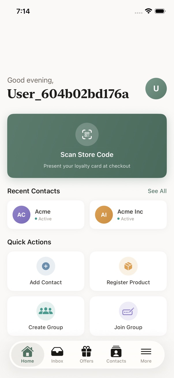 My1ID home screen preview